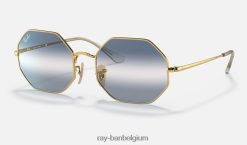 achthoek 1972 bi-gradiënt gepolijst goud/helder blauw XX46DZ1116 Heren Ray-Ban zonnebril