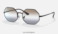 achthoek 1972 bi-gradiënt gepolijst zwart/helder bruin/grijs XX46DZ1117 Heren Ray-Ban zonnebril