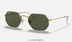 achthoekig gepolijst goud/groen XX46DZ1178 Heren Ray-Ban zonnebril