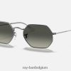 achthoekige klassieker gepolijst brons/grijs XX46DZ885 Heren Ray-Ban zonnebril