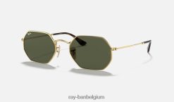 achthoekige klassieker gepolijst goud/groen XX46DZ884 Heren Ray-Ban zonnebril