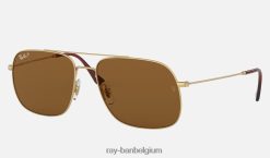 andrea mat goud/donkerbruin XX46DZ446 Heren Ray-Ban zonnebril