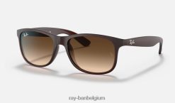 Andy mat bruin/bruin XX46DZ748 Heren Ray-Ban zonnebril
