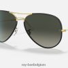 aviator full colour legende gepolijst zwart op goud/grijs XX46DZ823 Heren Ray-Ban zonnebril