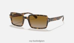 benji gepolijst havana op transparant bruin/grijs/geel XX46DZ479 Heren Ray-Ban zonnebril