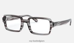 benji-optiek gepolijst gestreept grijs XX46DZ2595 vrouwen Ray-Ban bril