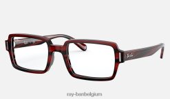 benji-optiek gepolijst gestreept rood XX46DZ2594 vrouwen Ray-Ban bril