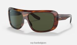 blair glanzend gestreept havana/groen XX46DZ505 Heren Ray-Ban zonnebril