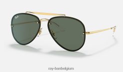blaze vlieger gepolijst goud/groen XX46DZ590 Heren Ray-Ban zonnebril