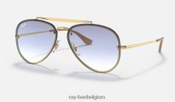 blaze vlieger gepolijst goud/lichtblauw XX46DZ593 Heren Ray-Ban zonnebril