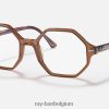 britt optiek gepolijst transparant bruin XX46DZ2605 vrouwen Ray-Ban bril