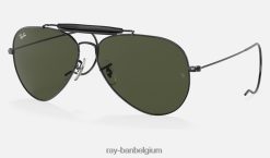 buitenmens gepolijst zwart/groen XX46DZ410 Heren Ray-Ban zonnebril