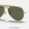 buitenmens ii gepolijst goud/groen XX46DZ986 Heren Ray-Ban zonnebril