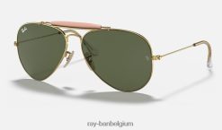 buitenmens ii gepolijst goud/groen XX46DZ986 Heren Ray-Ban zonnebril