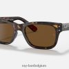 burbank gepolijst havana/bruin XX46DZ292 Heren Ray-Ban zonnebril