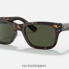 burbank glanzend havana/groen XX46DZ287 Heren Ray-Ban zonnebril