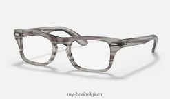 Burbank-optiek gepolijst gestreept grijs XX46DZ2760 kinderen Ray-Ban bril