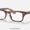 Burbank-optiek gepolijst gestreept havana XX46DZ2762 kinderen Ray-Ban bril