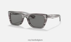 caraïben gepolijst gestreept grijs/donkergrijs XX46DZ416 Heren Ray-Ban zonnebril