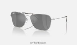 caravan achteruit gepolijst zilver/zilver XX46DZ115 Heren Ray-Ban zonnebril