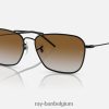 caravan achteruit gepolijst zwart/bruin XX46DZ114 Heren Ray-Ban zonnebril