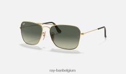 caravan gepolijst goud/grijs XX46DZ548 Heren Ray-Ban zonnebril
