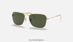 caravan gepolijst goud/groen XX46DZ546 Heren Ray-Ban zonnebril
