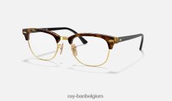 clubmaster fleck-optiek gepolijst bruin havana XX46DZ1860 Heren Ray-Ban bril