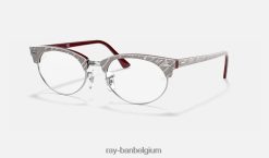 clubmaster ovale optiek gepolijst lichtgrijs XX46DZ2399 Heren Ray-Ban bril