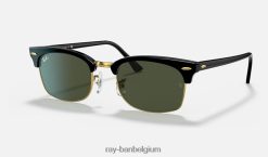 clubmaster plein gepolijst zwart/groen XX46DZ1058 Heren Ray-Ban zonnebril