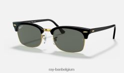 clubmaster plein gepolijst zwart/groen XX46DZ1079 Heren Ray-Ban zonnebril
