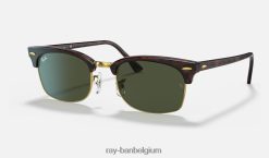 clubmaster plein glanzend schildpad/groen XX46DZ1059 Heren Ray-Ban zonnebril