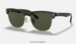 clubmaster te groot mat zwart op goud/groen XX46DZ661 Heren Ray-Ban zonnebril