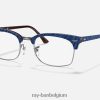 clubmaster vierkante optiek gepolijst blauw XX46DZ1894 Heren Ray-Ban bril