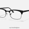 clubmaster vierkante optiek gepolijst zwart XX46DZ1890 Heren Ray-Ban bril