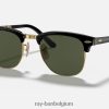 clubmaster vouwen gepolijst zwart/groen XX46DZ995 Heren Ray-Ban zonnebril