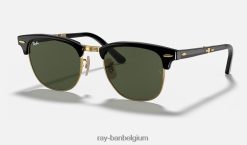 clubmaster vouwen gepolijst zwart/groen XX46DZ995 Heren Ray-Ban zonnebril