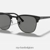 clubmeester marmer gepolijst zwart/donkergrijs XX46DZ630 Heren Ray-Ban zonnebril