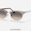 clubmeester ovaal gepolijst lichtgrijs/lichtgrijs XX46DZ1150 Heren Ray-Ban zonnebril