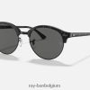 clubrond marmer gepolijst zwart/donkergrijs XX46DZ1142 Heren Ray-Ban zonnebril