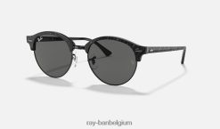 clubrond marmer gepolijst zwart/donkergrijs XX46DZ1142 Heren Ray-Ban zonnebril