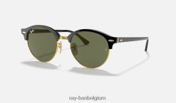 clubronde klassieker gepolijst zwart/groen XX46DZ838 Heren Ray-Ban zonnebril
