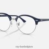clubronde optiek gepolijst blauw XX46DZ1873 Heren Ray-Ban bril