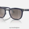 clyde gepolijst blauw op gunmetal/zilver XX46DZ294 Heren Ray-Ban zonnebril