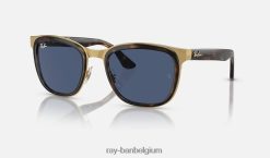 clyde gepolijst havana op goud/donkerblauw XX46DZ295 Heren Ray-Ban zonnebril