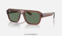 corrigan bio-gebaseerd gepolijst transparant bruin/donkergroen XX46DZ65 Heren Ray-Ban zonnebril