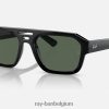 corrigan bio-gebaseerd gepolijst zwart/donkergroen XX46DZ64 Heren Ray-Ban zonnebril