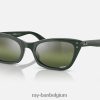 dame burbank gepolijst groen/zilver/groen XX46DZ1151 Heren Ray-Ban zonnebril