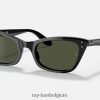 dame burbank gepolijst zwart/groen XX46DZ1153 Heren Ray-Ban zonnebril