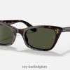 dame burbank glanzend havana/groen XX46DZ1158 Heren Ray-Ban zonnebril